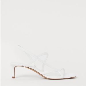 White H&M Square-Toed Strappy Heels